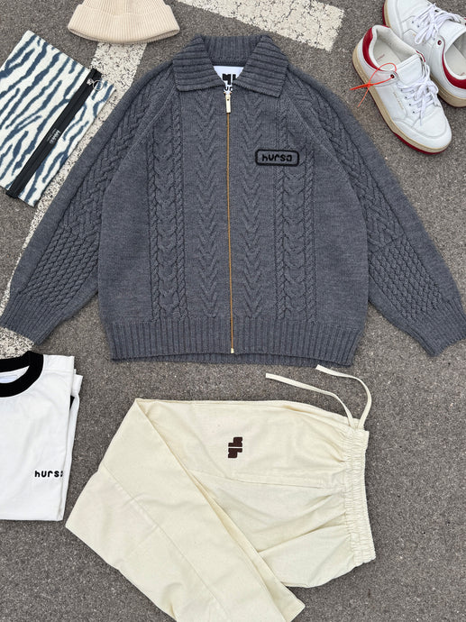 Core wool knit jacket