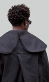 Black Sculpt Collar Wool Jacket