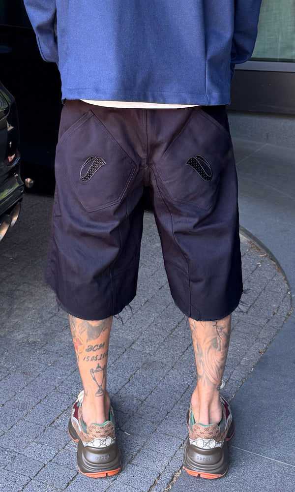 Black Denim Jorts