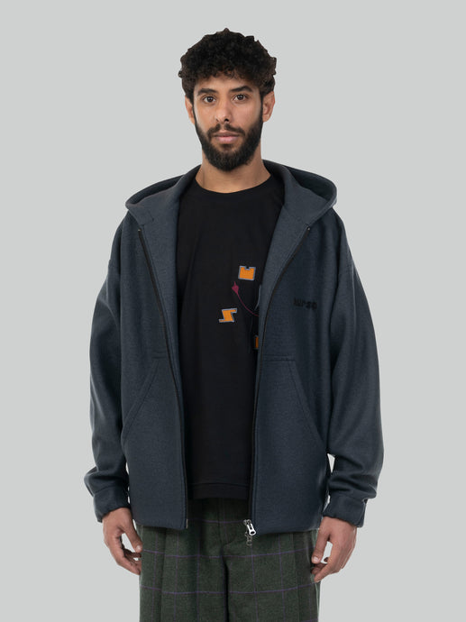Gris Sombre wool hoodie