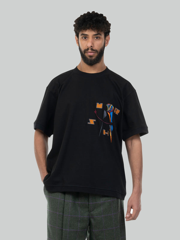 Orbite Claire black cotton t-shirt