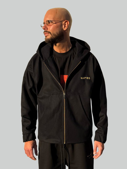 Noir Doré wool hoodie
