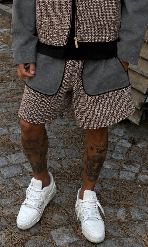 Bouclé Merge Shorts