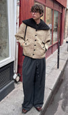 Sand Zip-Collar Cotton Jacket