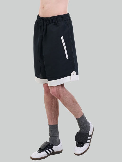 Stitchmark Black Linen Shorts