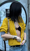 Mustard Linen Bomber Women