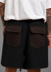 RIVET STRIPE COTTON SHORTS