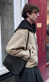 Sand Zip-Collar Cotton Jacket