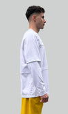 Layered White Long Sleeve T-Shirt