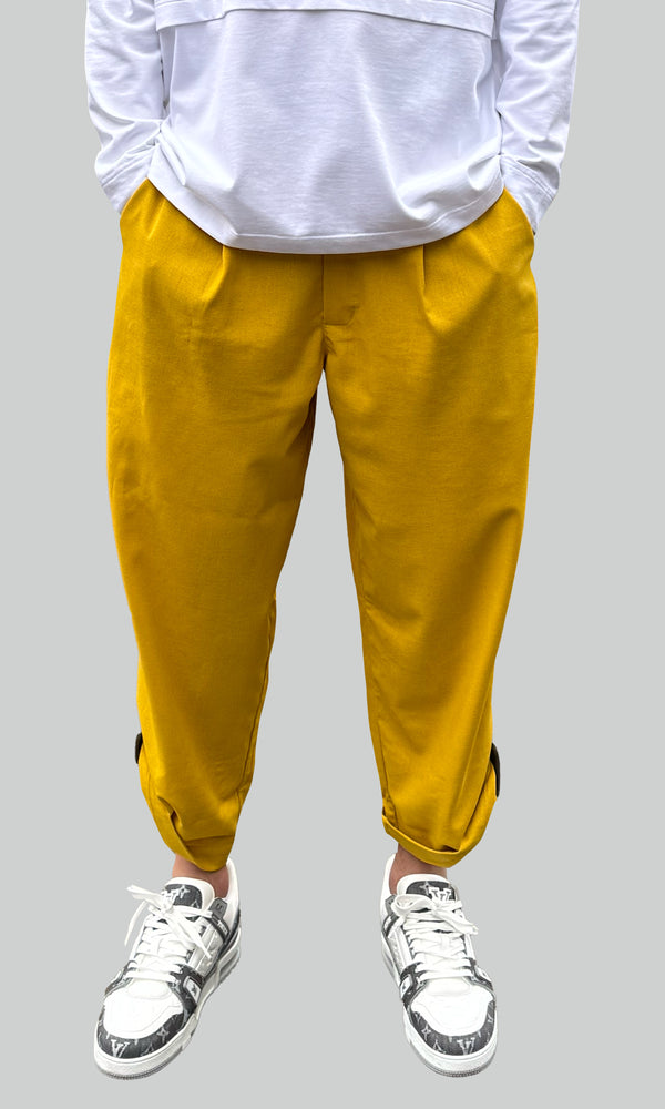 Mustard Linen Hybrid Pants