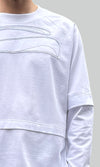 Layered White Long Sleeve T-Shirt