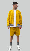 Mustard Linen Bomber Jacket
