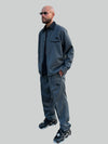 Graphite Ligne straight wool trackpants