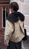 Sand Zip-Collar Cotton Jacket