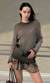 Faded Rib Knit Longsleeve Sweatshirt